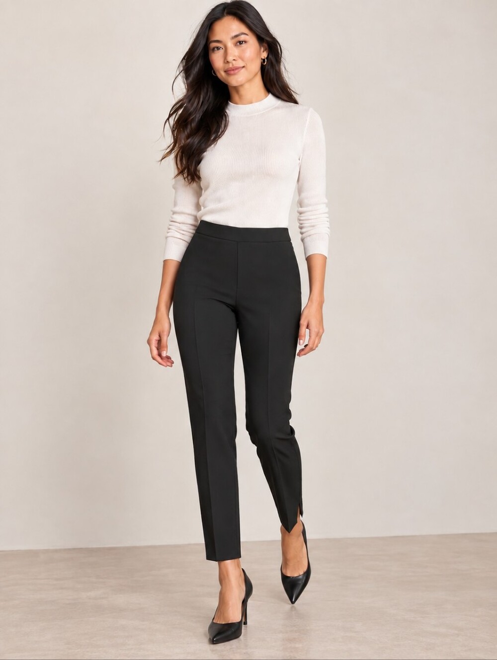 ❤️ ELIE TAHARI MARCIA HIGH RISE SLIM TAPERED PANTS / TROUSERS, BLACK, 4 (27)